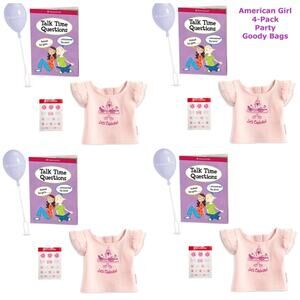 Set (4) American Girl Birthday Party Packs GOODIE BAGS Balloon Stickers Book Top